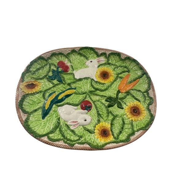 Vintage Bunny Lane Bunny EASTER Extra Large Platter The Strata Group 22.5"x17" - Picture 9 of 12